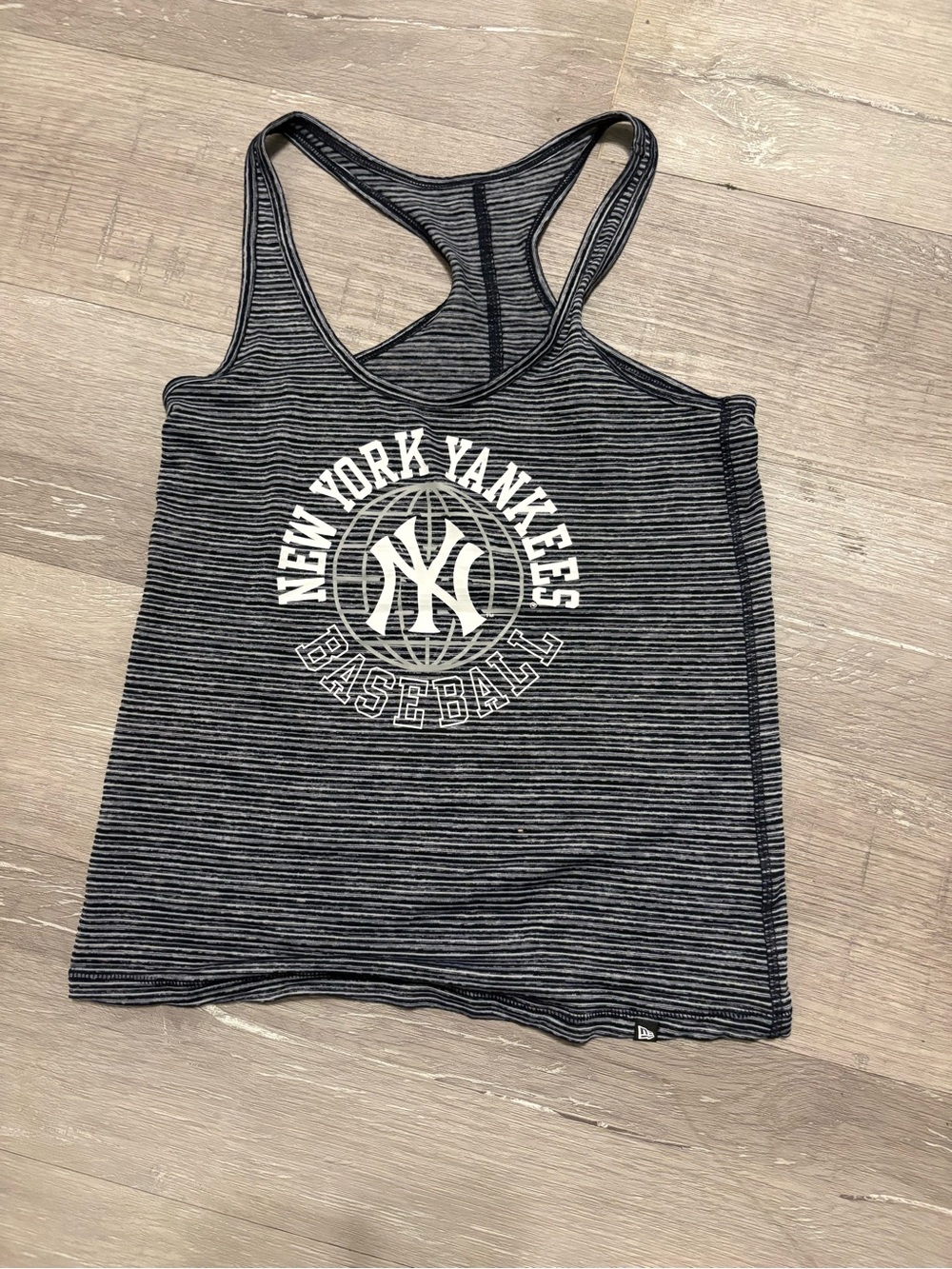 New Era Women's Navy and White Striped Racerback Tank